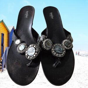 Women's Sandals Mossimo Black with Silver Iridescent Accents Sz 8.5